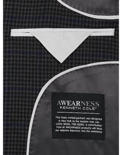 Awearness Kenneth Cole Modern Fit Sport Coat, Gray & Blue Windowpane 6 Awearness Kenneth Cole Modern Fit Sport Coat, Gray & Blue Windowpane -Suit Boutique Shop MW40 15HC 97 AWEARNESS KENNETH COLE CHARCOAL CHECK ALT2