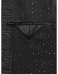 Michael Strahan Classic Fit Sport Coat, Wine Plaid -Suit Boutique Shop MW40 15K1 17 MICHAEL STRAHAN CHARCOAL ALT2