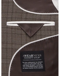 Awearness Kenneth Cole Modern Fit Sport Coat, Tan Plaid -Suit Boutique Shop MW40 15TA 65 AWEARNESS KENNETH COLE TAN GLEND PLAID ALT2
