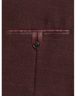 Calvin Klein X-Fit Slim Fit Sport Coat, Burgundy Herringbone -Suit Boutique Shop MW40 15WT 06 CALVIN KLEIN BURGUNDY BONE ALT2