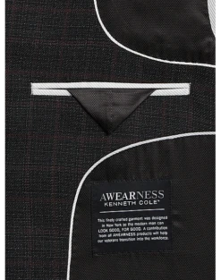 Awearness Kenneth Cole Modern Fit Sport Coat, Black Plaid -Suit Boutique Shop MW40 15Y9 62 AWEARNESS KENNETH COLE BLACK WHITE PLAID ALT2