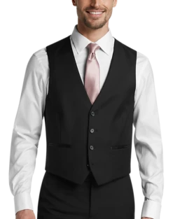 Calvin Klein Slim Fit Suit Separates Tuxedo Vest, Black
