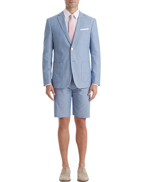 Lauren By Ralph Lauren Classic Fit Suit Separates Short, Light Blue Chambray