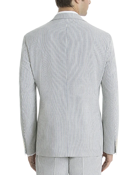 Lauren By Ralph Lauren Classic Fit Suit Separates Coat, Blue & White Seersucker - Image 2