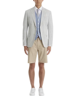 Lauren By Ralph Lauren Classic Fit Suit Separates Coat, Blue & White Seersucker -Suit Boutique Shop MW40 3VER 76 LAUREN BY RALPH LAUREN BLUE WHITE SEERSUCKER ALT4