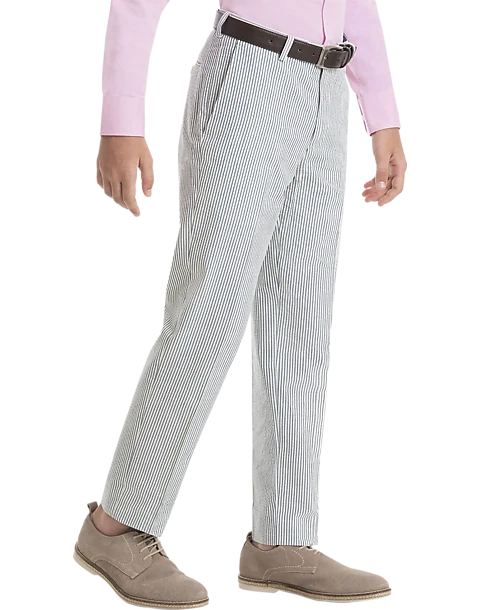 Lauren By Ralph Lauren Boys (Size 8-20) Suit Separates Pants, Blue & White Seersucker - Image 3