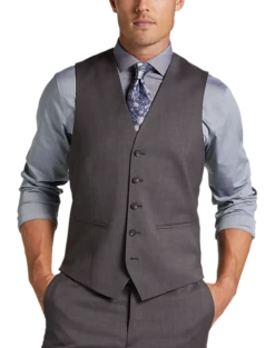 Awearness Kenneth Cole AWEAR-TECH Slim Fit Suit Separates Vest, Black & White Sharkskin