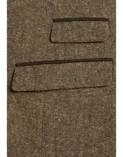 Paisley & Gray Slim Fit Suit Separates Coat, Caramel Donegal -Suit Boutique Shop MW40 3X0E 77 PAISLEY GRAY CARAMEL DONEGAL ALT4