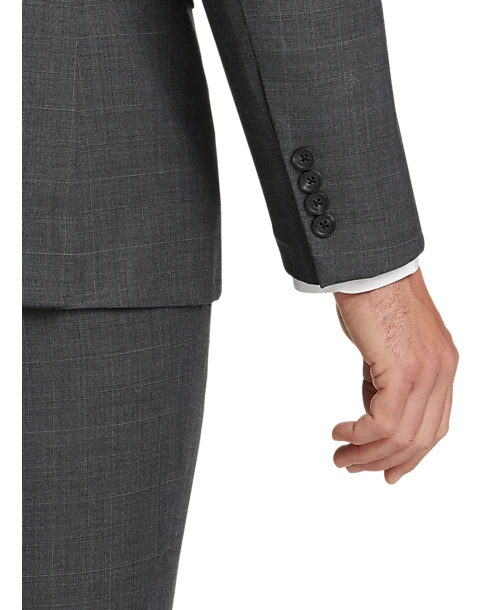 Pronto Uomo Platinum Modern Fit Suit, Gray Plaid 2 Pronto Uomo Platinum Modern Fit Suit, Gray Plaid - Image 2