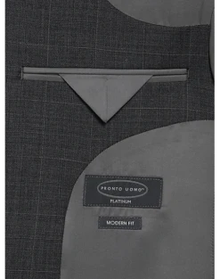 Pronto Uomo Platinum Modern Fit Suit, Gray Plaid 7 Pronto Uomo Platinum Modern Fit Suit, Gray Plaid -Suit Boutique Shop MW40 3X1C 64 PRONTO UOMO PLATINUM GRAY PLAID ALT4