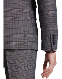 Paisley & Gray Slim Fit Suit Separates Coat, Red Check -Suit Boutique Shop MW40 3X46 66 PAISLEY GRAY CHARCOAL RED CHECK ALT2
