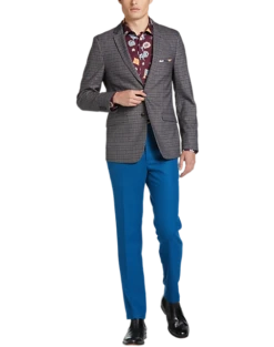 Paisley & Gray Slim Fit Suit Separates Coat, Red Check -Suit Boutique Shop MW40 3X46 66 PAISLEY GRAY CHARCOAL RED CHECK ALT5