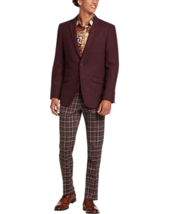 Paisley & Gray Slim Fit Suit Separates Coat, Deep Wine -Suit Boutique Shop MW40 3X4A 07 PAISLEY GRAY DEEP WINE ALT5