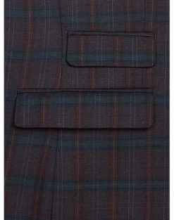 Tayion Classic Fit Suit Separates Coat, Burgundy Plaid -Suit Boutique Shop MW40 3X65 60 TAYION BURGUNDY PLAID ALT3