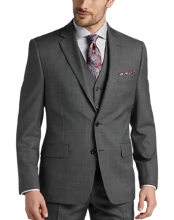 Joseph Abboud Classic Fit Suit Separates Coat, Gray Sharkskin -Suit Boutique Shop MW40 3XAT 90 JOSEPH ABBOUD GRAY SHARKSKIN ALT2