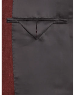 Calvin Klein Slim Fit Linen-Blend Suit Separates Coat, Tan -Suit Boutique Shop MW40 3XE1 08 CALVIN KLEIN BRICK TWILL ALT3