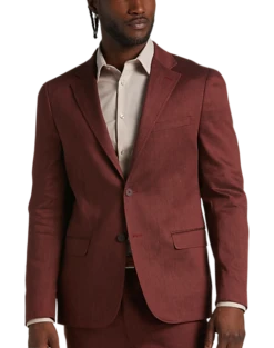 Calvin Klein Slim Fit Linen-Blend Suit Separates Coat, Tan