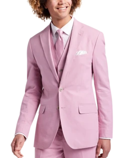 Suit Boutique Shop 21 JOE Joseph Abboud Slim Fit Linen Blend Suit Separates Coat, Raspberry