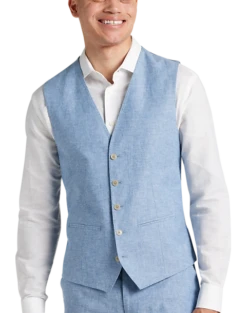 JOE Joseph Abboud Slim Fit Linen Blend Suit Separates Vest, Dusty Blue
