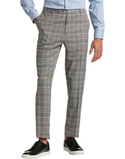 Paisley & Gray Slim Fit Suit Separates Pants, Slate Blue Check