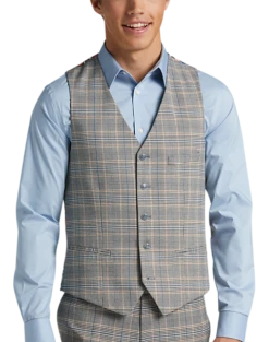 Paisley & Gray Slim Fit Suit Separates Vest, Slate Blue Check