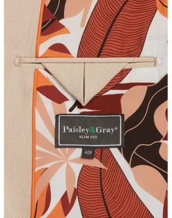 Paisley & Gray Slim Fit Suit Separates, Silky Beige -Suit Boutique Shop MW40 3XJF 05 PAISLEY GRAY SILKY BEIGE ALT3