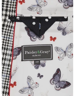 Paisley & Gray Slim Fit Suit Separates, Black And White Houndstooth -Suit Boutique Shop MW40 3XK5 87 PAISLEY GRAY BLACK WHITE HOUNDS CHECK ALT3