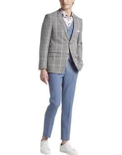 Paisley & Gray Slim Fit Suit Separates, Black And White Houndstooth -Suit Boutique Shop MW40 3XK5 87 PAISLEY GRAY BLACK WHITE HOUNDS CHECK ALT5