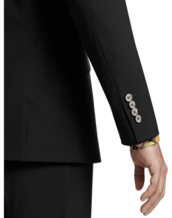 Paisley & Gray Slim Fit Double Breasted Suit Separates Coat, Jet Black -Suit Boutique Shop MW40 3XK9 02 PAISLEY GRAY JET BLACK ALT2