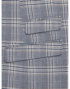 Paisley & Gray Slim Fit Suit Separates, Blue & Beige Check -Suit Boutique Shop MW40 3XKR 67 PAISLEY GRAY BLUE BEIGE CHECK ALT4