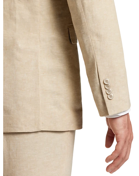 JOE Joseph Abboud Slim Fit Linen Blend Suit Separates, Tan Chambray 2 JOE Joseph Abboud Slim Fit Linen Blend Suit Separates, Tan Chambray - Image 2