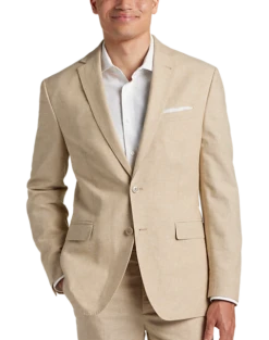 JOE Joseph Abboud Slim Fit Linen Blend Suit Separates, Tan Chambray