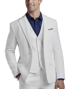 JOE Joseph Abboud Slim Fit Linen Blend Suit Separates Coat, White -Suit Boutique Shop MW40 3XNC 49 JOE JOSEPH ABBOUD WHITE ALT7
