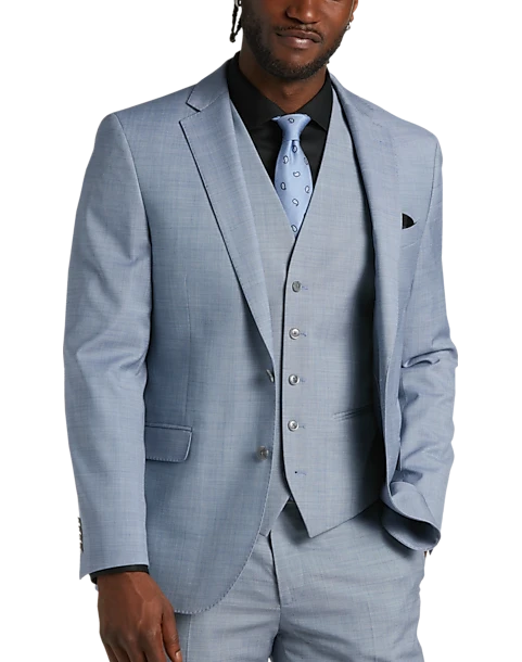 JOE Joseph Abboud Slim Fit Suit Separates Coat Light Blue Sharkskin 5 JOE Joseph Abboud Slim Fit Suit Separates Coat Light Blue Sharkskin - Image 5