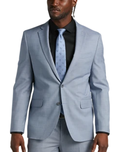 JOE Joseph Abboud Slim Fit Suit Separates Coat Light Blue Sharkskin