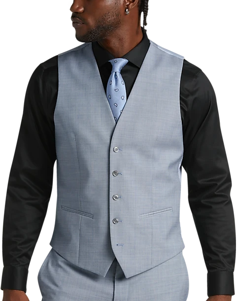 JOE Joseph Abboud Slim Fit Suit Separates Vest Light Blue Sharkskin 1 JOE Joseph Abboud Slim Fit Suit Separates Vest Light Blue Sharkskin