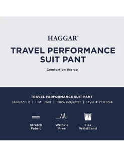 Haggar Travel Performance Classic Fit Suit Separates Pants, Blue Tic 5 Haggar Travel Performance Classic Fit Suit Separates Pants, Blue Tic -Suit Boutique Shop MW40 3Y50 02 HAGGAR BLACK SOLID ALT2