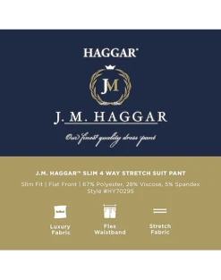 Haggar 4-Way Stretch Slim Fit Suit Separates Pants, Navy -Suit Boutique Shop MW40 3Y55 01 HAGGAR NAVY SOLID ALT2 1