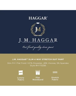 Haggar 4-Way Stretch Slim Fit Suit Separates Pants, Black 5 Haggar 4-Way Stretch Slim Fit Suit Separates Pants, Black -Suit Boutique Shop MW40 3Y55 01 HAGGAR NAVY SOLID ALT2