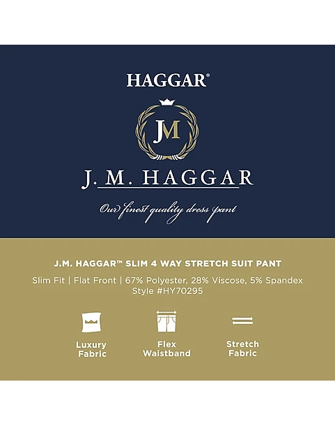 Haggar 4-Way Stretch Slim Fit Suit Separates Pants, Black 3 Haggar 4-Way Stretch Slim Fit Suit Separates Pants, Black - Image 3
