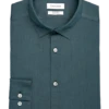 Calvin Klein Refined Cotton Stretch Supima Slim Fit Hidden Button-Down Collar Dress Shirt, Aquamarine