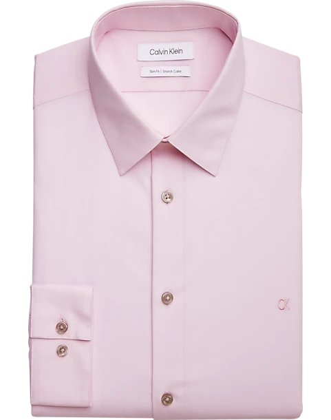 Calvin Klein Slim Fit Embroidered Logo Dress Shirt, Pink 1 Calvin Klein Slim Fit Embroidered Logo Dress Shirt, Pink