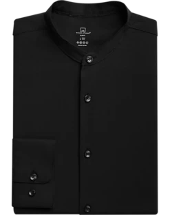 Michael Strahan Slim Fit Banded Collar Dress Shirt, Black