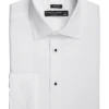 Pronto Uomo Modern Fit French Cuff Tuxedo Formal Shirt, White
