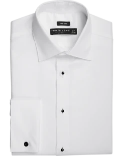 Pronto Uomo Modern Fit French Cuff Tuxedo Formal Shirt, White