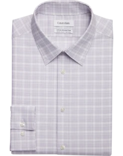 Calvin Klein Infinite Wrinkle Free Slim Fit Stretch Collar Dress Shirt, Iris Plaid