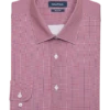 Nautica Slim Fit Four-Way Stretch Dress Shirt, Red Micro Check