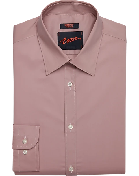 Egara Skinny Fit Point Collar Dress Shirt, Mauve 1 Egara Skinny Fit Point Collar Dress Shirt, Mauve
