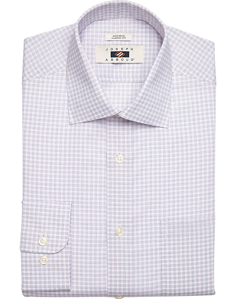 Joseph Abboud Classic Fit Spread Collar Dress Shirt, Burgundy Grid 1 Joseph Abboud Classic Fit Spread Collar Dress Shirt, Burgundy Grid