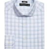 Pronto Uomo Modern Fit Spread Collar Dress Shirt, Blue And Teal Plaid